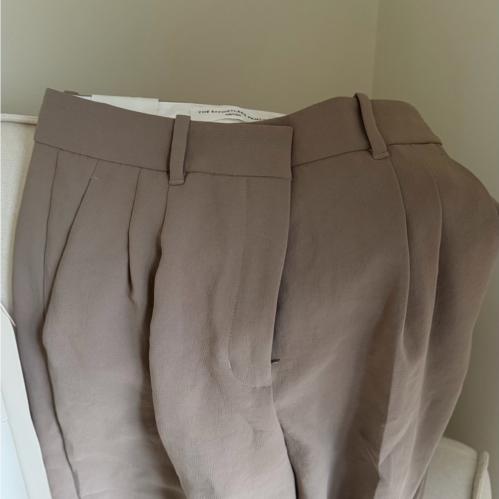 Aritzia Taupe Straight-Leg Trousers - Picture 2 of 3